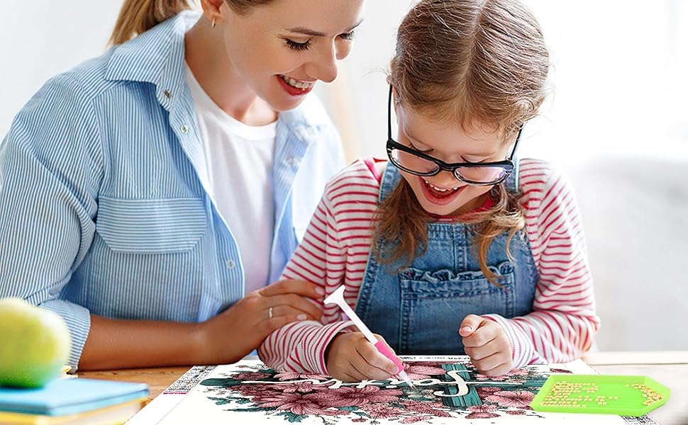 Religious Diamond Art Kits for Adults, Cross Flower Diamond Painting, Diamond Painting Kits for Adults Beginners, Diamond Art for Kids Gem Art Home Wall Decor 11.8x11.8Inch Baiwanerxiang