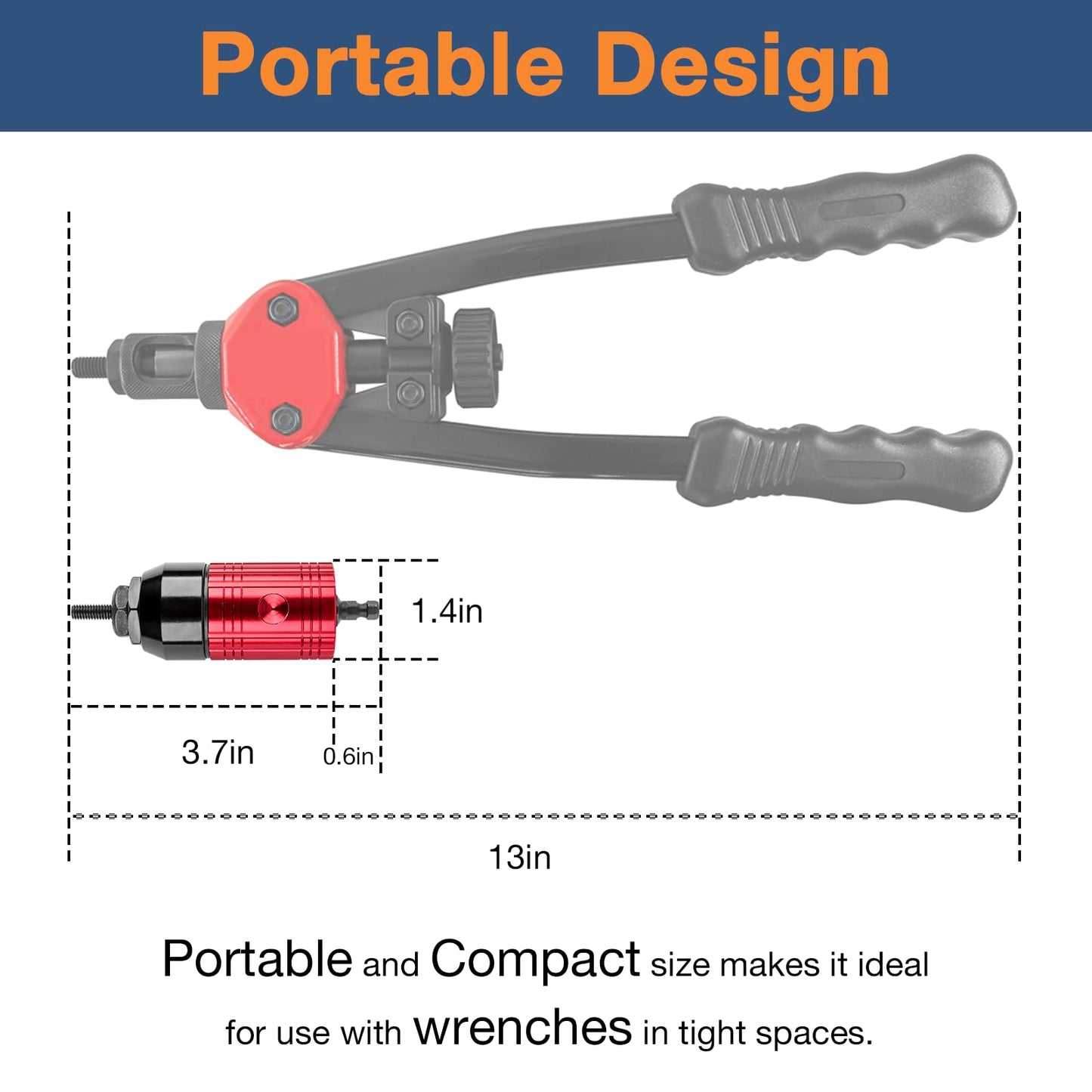 YUZES Rivet Nut Tool Adapter for Cordless Drill Electric- Newly Labor-Saving Rivet Nut Gun Kit with 5 Metric and 5 SAE Mandrels and 50Pcs Assorted Rivet Nuts, Rugged Carrying Case - WoodArtSupply