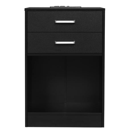 ADORNEVE Night Stand Set 2,Black Nightstand with Charging Station & Drawers,Night Stands for Bedrooms Set of 2,Bedside Table with Drawers ADORNEVE