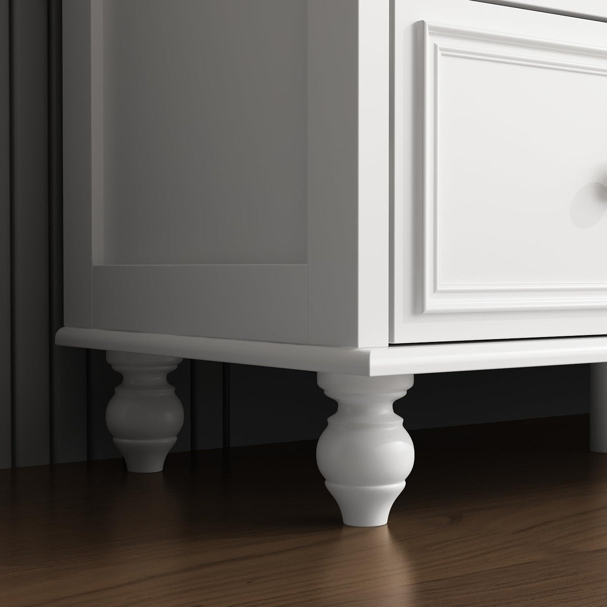 FUNISIR White Dresser 9 Drawer Dresser, Wood Bedroom Dresser, Chest of Drawers for Nursery Storage, Drawer Organizer with Easy Pull Handle for Living Room, Closet, Hallway FUNISIR