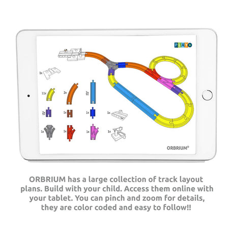 Orbrium Toys 68 Pcs Wooden Train Track Expansion Pack Compatible with Thomas Wooden Train, Brio, Thomas The Tank Engine (68 Pcs) Orbrium