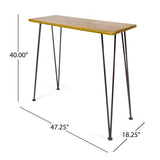 Christopher Knight Home Denali Outdoor Industrial Acacia Wood Bar Set with Finished Iron Frame, Teak Finish / Rustic Metal Christopher Knight Home