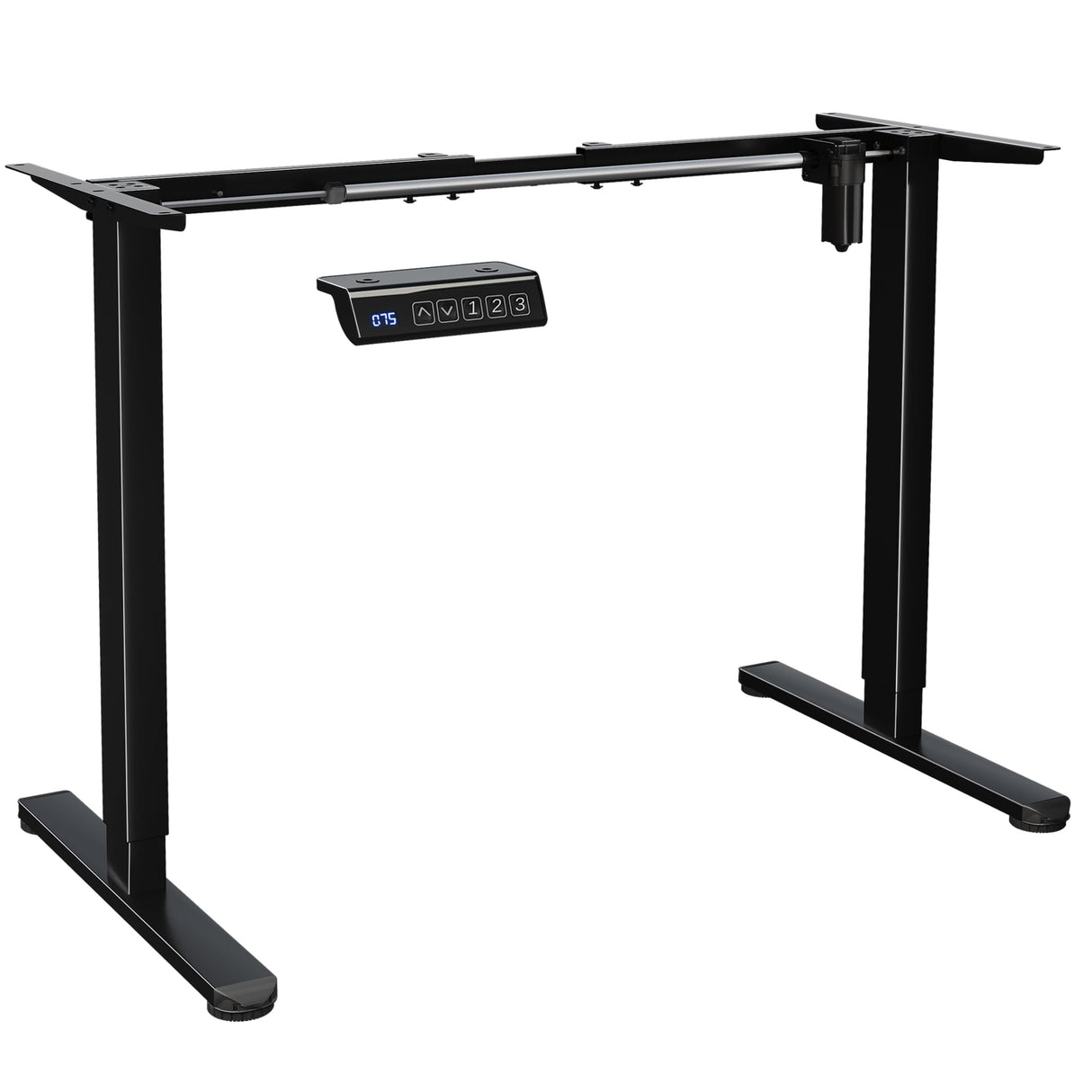 BONTEC Electric Standing Desk Frame, Height Adjustable Ergonomic Stand Up Desk Base with 3-Level Memory Quiet Motor, Table Legs Support for 154lbs, Black BONTEC
