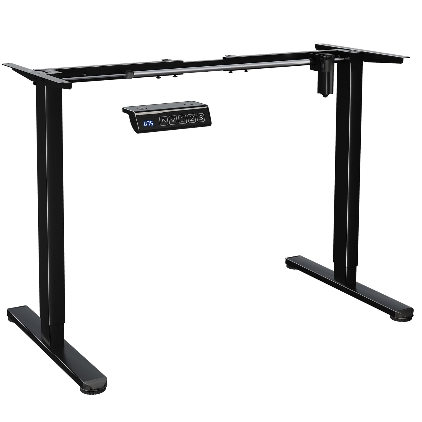 BONTEC Electric Standing Desk Frame, Height Adjustable Ergonomic Stand Up Desk Base with 3-Level Memory Quiet Motor, Table Legs Support for 154lbs, Black - WoodArtSupply