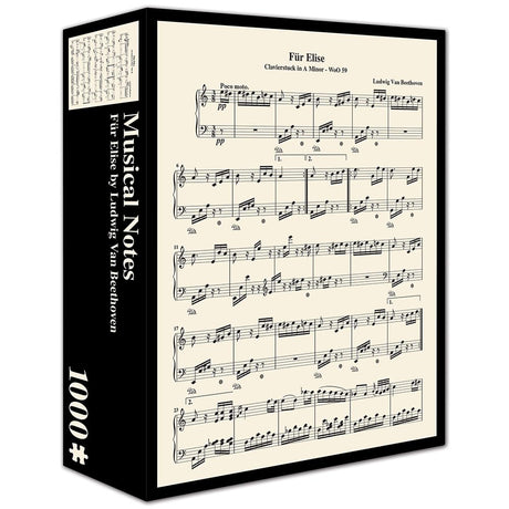 Musical Notes Fur Elise by Ludwig Van Beethoven 1000 Piece Jigsaw Puzzle for Adults by Pigment & Hue Generic