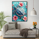 Ekuxom Turtle Diamond Art Kits for Adults, 5D Diamond Painting Kits for Adults Beginner, Full Drill Gem Painting Crafts Kits for Home Wall Decor Gifts 12x16inch Ekuxom
