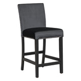 5 Piece Counter Height Dining Table Set with Square Faux Marble Table and 4 Upholstered Chairs, Solid Wood Kitchen Dining Table Set for Small Spaces, Family Kitchen and Dining Room.(Black) Bellemave