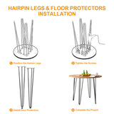 Ironalita 36 Inch Hairpin Legs for Furniture set of 4, Heavy Duty 3 Rod Metal Table Legs with 3/8" Black Solid Iron, DIY Hair Pin Legs for Counter Bar Stool, Console Table, Entryway Table, Plant Stand Ironalita