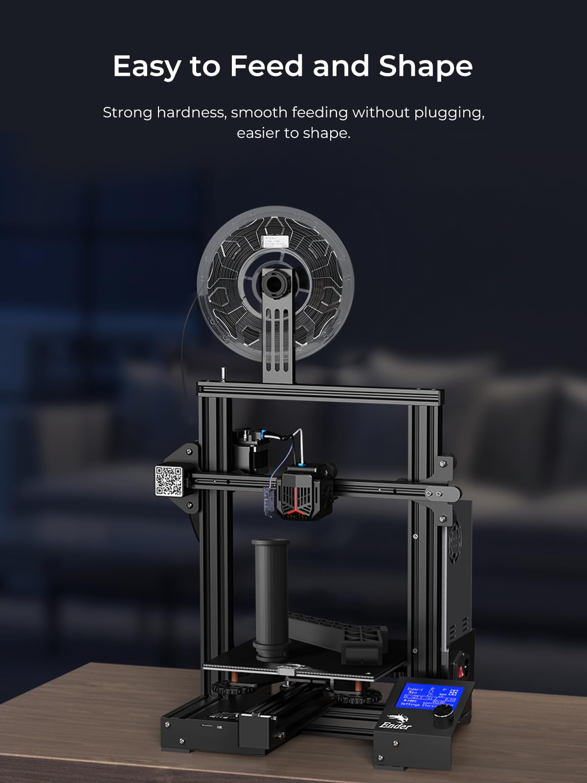 Creality Carbon Fiber Filament 1.75mm, 3D Printer Filament, 1kg (2.2lbs) Spool, No Warp Enhanced Toughness, ±0.03mm Accuracy Printing Filament, for K1C/ K1 Max & More (Carbon Fiber) Creality