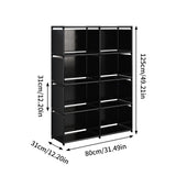JIUYOTREE 5-Tiers Portable Bookshelf with Fabric Cloth at Back, 8 Cube Closet Storage Organizer Bookcase, Living Room,Study Room,Bedroom, Black JIUYOTREE