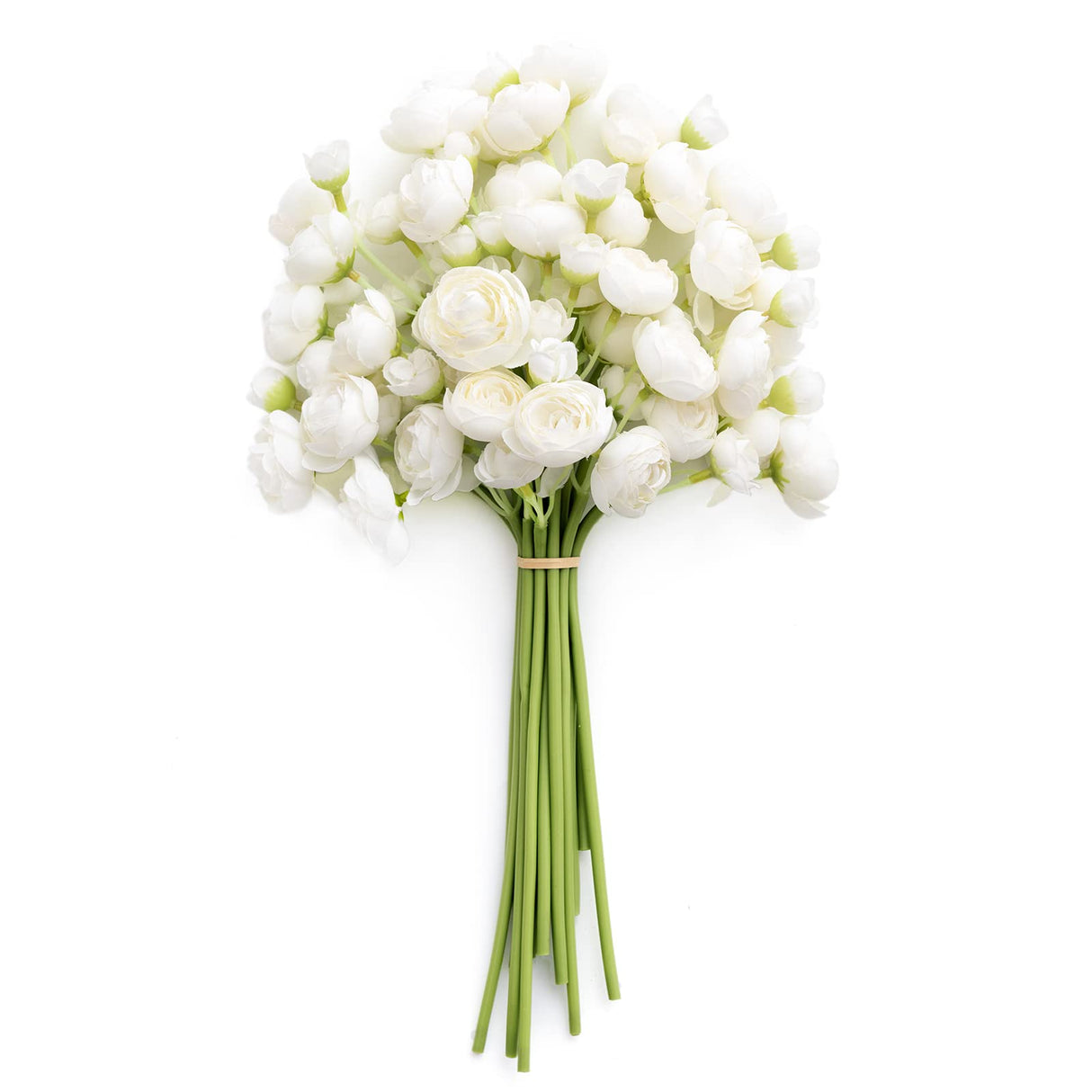 Ling's Moment Ranunculus Artificial Flower, Faux Silk Mini Ranunculus Flowers for DIY Bouquet, Bulk Fake Wedding Filler Flowers for Centerpieces Arrangements Bridal Shower Decorations, Ivory White Ling's Moment