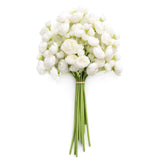 Ling's Moment Ranunculus Artificial Flower, Faux Silk Mini Ranunculus Flowers for DIY Bouquet, Bulk Fake Wedding Filler Flowers for Centerpieces Arrangements Bridal Shower Decorations, Ivory White Ling's Moment
