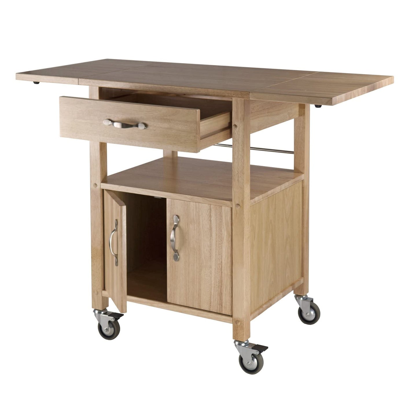 Winsome Wood Drop-Leaf Kitchen Cart - WoodArtSupply