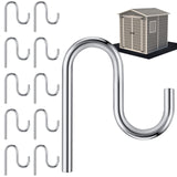 Blulu 10 Pcs 2'' Long Shed Hooks Shed Accessories for Hanging Heavy Duty Individual Utility Hooks Universal Wall Mounted J Utility Hangers for Tools Shovels Rakes Storage (Silver) Blulu