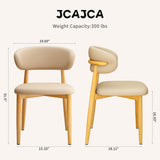JCAJCA Kitchen Dining Chairs Set of 4 Modern Upholstered Leather Farmhouse Dining Room Chair with Metal Legs, Burlywood/Khaki JCAJCA