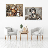 2 Pack Christmas Paint by Numbers Kit for Adults Beginner with Framed,Snowman Easy Adult Paint by Number Kits on Canvas DIY Painting for Beginners Art by Numbers for Home Wall Decor 10x12 Inch NEGEKFKX