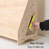 FDHUIJIA Montessori Toddler Book Shelf Organizer Single Sided Book Rack Display with Toy Storage, Children Baby Classroom Bookshelf, Kids Room bookcases cabinets & Shelves Natural Pine (31”) FDHUIJIA