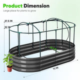 Quictent Galvanized Raised Garden Bed Kit with Self Watering System and Mesh Cover, Large Oval Metal Outdoor Planter Garden Boxes for Vegetables Herbs Flowers, 6x3x1Ft Quictent