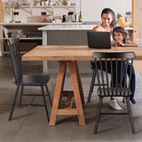 GABOEEN Modern Dining Chairs, Windsor Chair Set of 4,Wooden Dining Chairs Wood Room Chair Black Spindle Side Kitchen Room Country Farmhouse Chairs GABOEEN