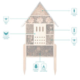 Navaris Insect House with Stakes - Extra Large Wooden Bug Hotel 22.4" H x 15" W - Bee, Butterfly, Ladybug Natural Nesting Habitat for Garden and Yard Navaris