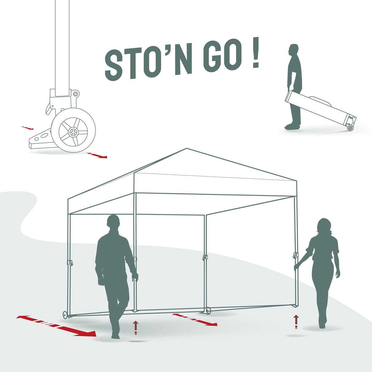 CROWN SHADES 10x10 Pop Up Canopy Tent Instant Commercial 1-Person Setup Patended Centerlock with 400D Silver Coated Fabric, 4 Sidewalls, 4" Wheels, 4 Upgraded Weights, Sto'N Go Bag, White CROWN SHADES