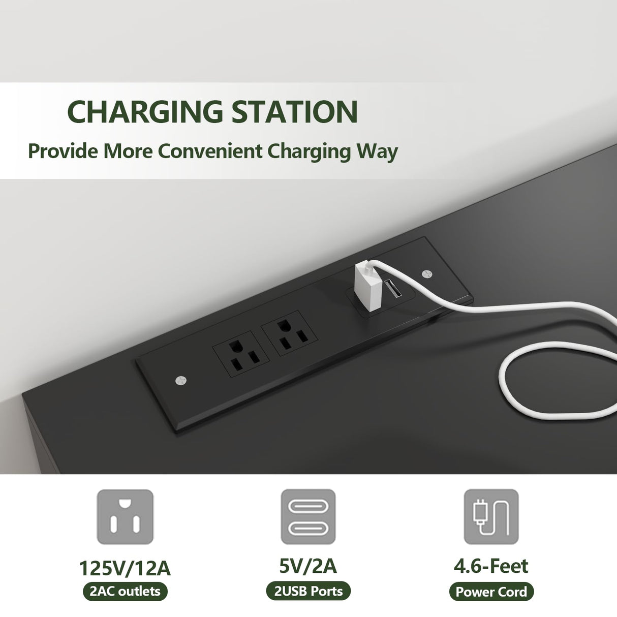 Loomie 6 Drawer Dresser for Bedroom, Wide Chest of Drawers with Charging Station and LED Lights, Traditional Bedroom Furniture, Modern Storage Dresser TV Stand for Living Room (Black) Loomie