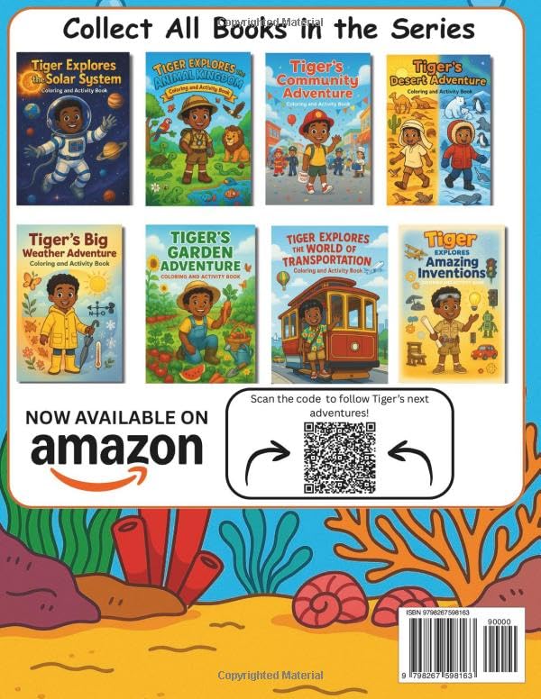 Tiger Explores the Ocean: Coloring & Activity Book (Tiger's Learning Adventures) Majosta