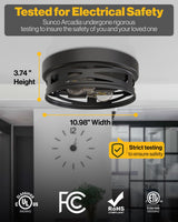 Sunco Flush Mount Ceiling Light, Farmhouse Light Fixtures, Hallway Ceiling Light Arcadia Industrial, 11" Diameter, 800 LM, Dimmable A19 Edison LED Bulbs Included, E26 Base, 8.5W=60W UL/ETL/T20 2 Pack Sunco Lighting