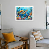 Ocean Turtle Paint by Numbers Kit for Adults - DIY Sea Turtle and Coral Reef Painting on Canvas 16x20 Inch, Acrylic Paint Set, Suitable for Beginners, Art for Home Decoration or Gifts DecorFriday