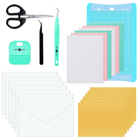 HTVRONT Insert Cards Bundle for Cricut Joy-Card Making Kit Include Insert Cards, Folded Cardstock, Envelope, Weeding Tools, Cricut Joy Card Mat, Suitable for DIY Valentine, Birthday, Holiday Card HTVRONT