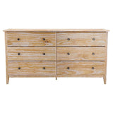 Grain Wood Furniture Greenport 6-Drawer Bedroom Dresser, Solid Wood with a Brushed Driftwood Finish Grain Wood Furniture