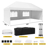 Eachbid 10' x 20' Pop Up Canopy Gazebo Commercial Tent with 4 Removable Sidewalls, Large Party Tent, Event Shelter Gazebo Canopy with 4 Sandbags, Stakes X12, for Patio Party Weddings Picnic (White) Eachbid