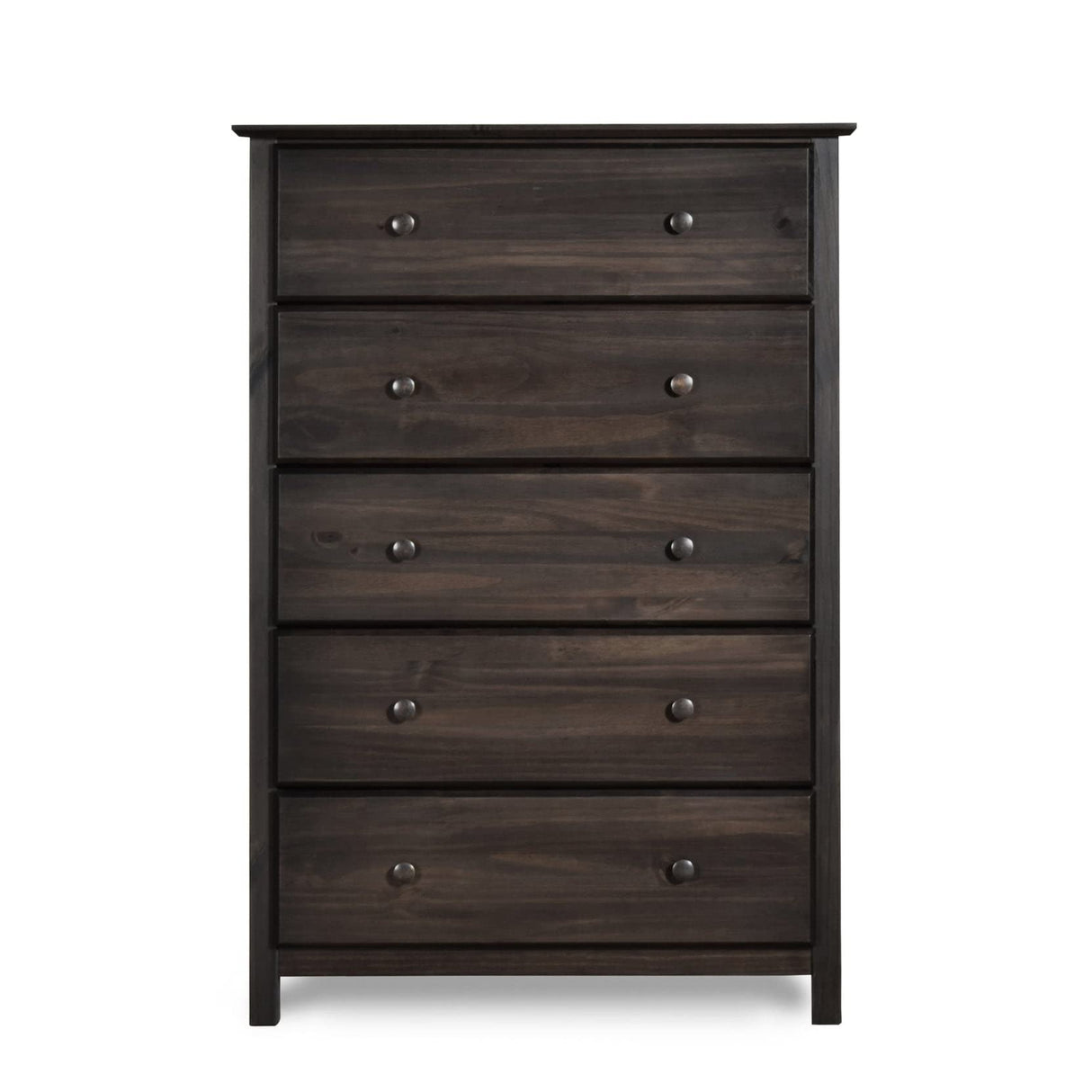 Grain Wood Furniture Shaker 5-Drawer Chest, Solid Wood with an Expresso Finish Grain Wood Furniture