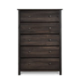 Grain Wood Furniture Shaker 5-Drawer Chest, Solid Wood with an Expresso Finish Grain Wood Furniture