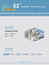 Sofucor 52'' Ceiling Fan no Light, Low Profile Ceiling Fan without Light, Flush Mount Ceiling Fan with Remote Control, Quiet Energy Saving with 6 Speeds, Timer, Light Wood Grain Sofucor