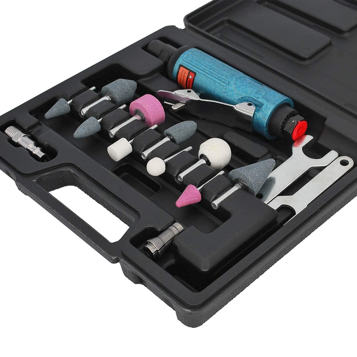 Air Die Grinder Kit With 1/4 and 1/8 inch Collets, Pneumatic Grinder Include 10 Pcs Die Grinder Attachments, Air Grinder Tool 25000 RPM By Bowd BOWD