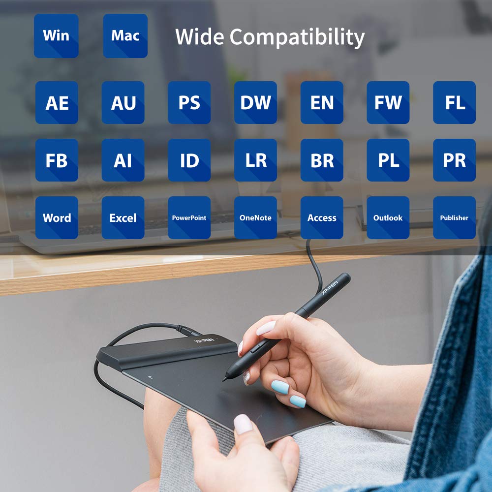 Drawing Tablet XPPen StarG640 Digital Graphic Tablet 6x4 Inch Art Tablet with Battery-Free Stylus Pen Tablet for Mac, Windows and Chromebook (Drawing/E-Learning/Remote-Working) XP-PEN