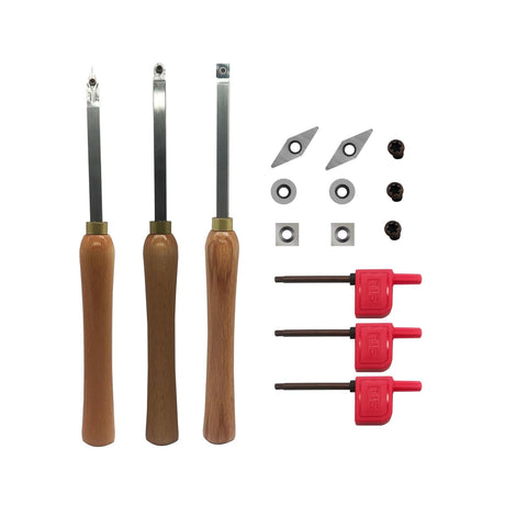 ASZLBYM Woodturning Carbide Lathe Tools, Wood Turning Tool Set of 3 Rougher Detailer Finisher Carbide Lathe Tools for Woodturning ASZLBYM