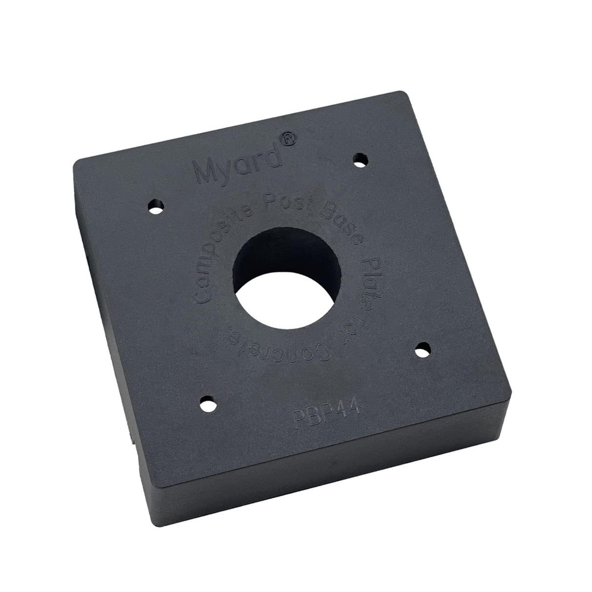 PBP Myard 4x4 Post Base Plate for Wood Post, Anti-UV Sturdy 1-inch Stand-Off Wood to Concrete Base Plate, Thickened Sides, Support Patio Decking, Pavilion, Porch, Handrail Railing (4" x 4", 4-Pack) Myard