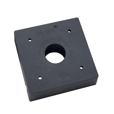 PBP Myard 4x4 Post Base Plate for Wood Post, Anti-UV Sturdy 1-inch Stand-Off Wood to Concrete Base Plate, Thickened Sides, Support Patio Decking, Pavilion, Porch, Handrail Railing (4" x 4", 4-Pack)