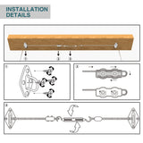 ECOOPTS 4'x16' Retractable Wave Sun Shade Canopy Pergola Cover Shade Sail Awning for Patio Porch Garden Yard Deck Outdoor (Brown) ECOOPTS