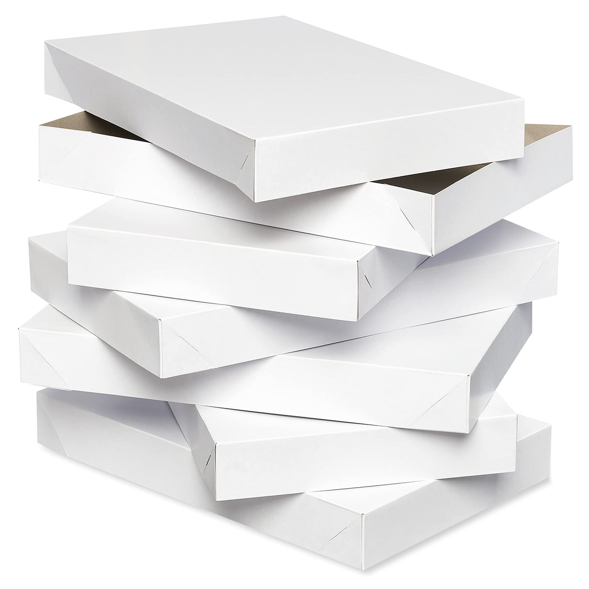 American Greetings White Shirt Boxes with Lids, for Birthdays, Holidays, and All Occasions (6 Boxes, 14.75'' x 9.5'') American Greetings