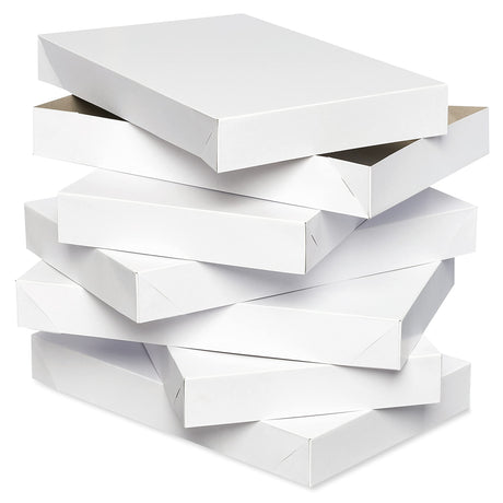 American Greetings White Shirt Boxes with Lids, for Birthdays, Holidays, and All Occasions (6 Boxes, 14.75'' x 9.5'') American Greetings