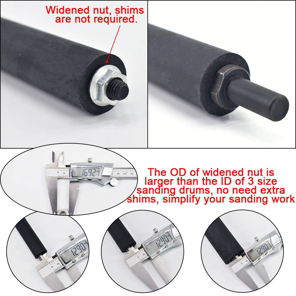 scottchen PRO Spindle Sander Adaptor 4-1/2" x 1/2" with Rubber Sanding Drum Kit OD 3/4", 1", 1-1/2" and Sandpaper Sleeves Grit# 80,120 - S/10 - WoodArtSupply