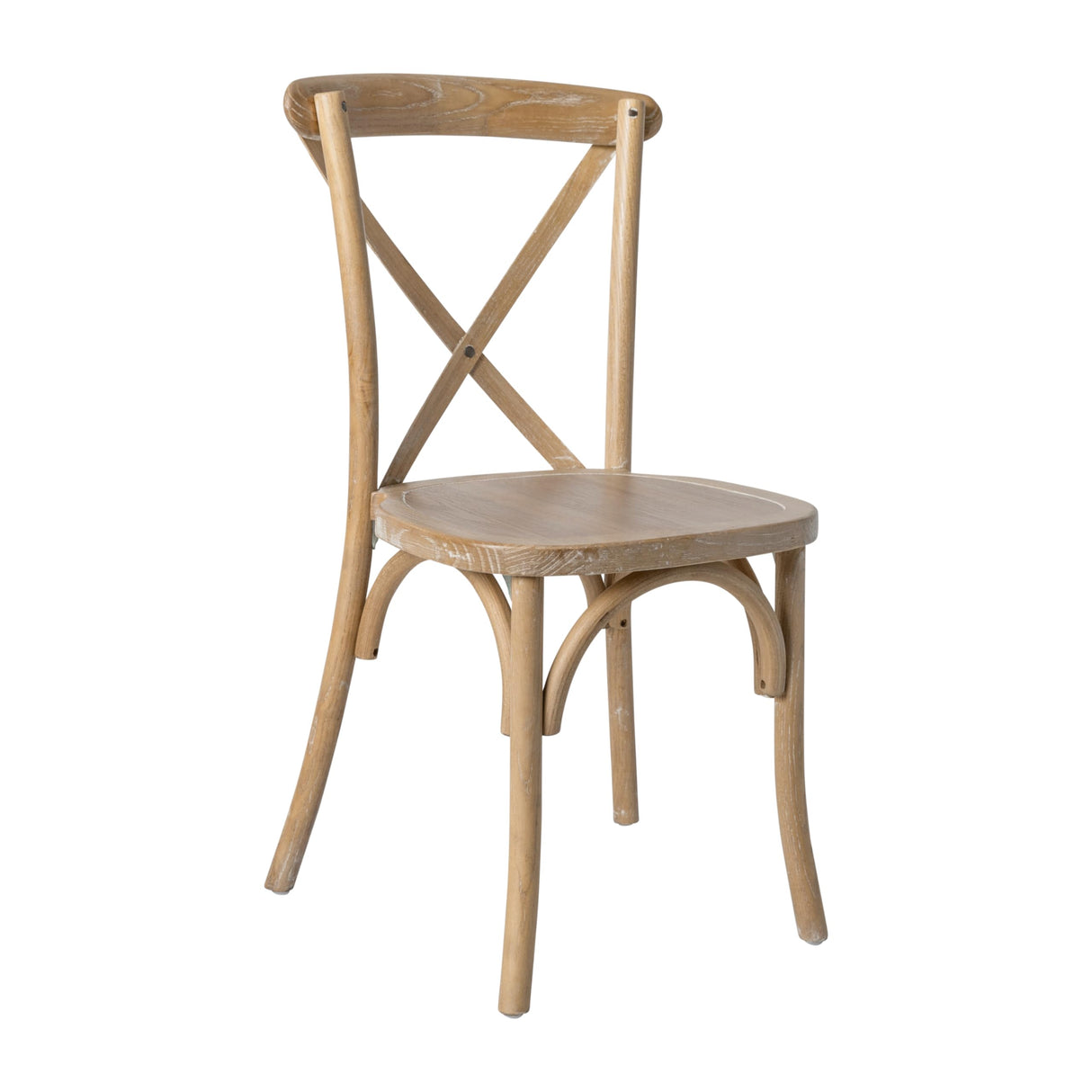 Merrick Lane Bardstown X-Back Bistro Style Wooden Dining Chair for Kitchens and Dining Rooms, High-Back Wood Stackable Kitchen Chair, Natural with White Grain Merrick Lane