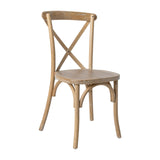 Merrick Lane Bardstown X-Back Bistro Style Wooden Dining Chair for Kitchens and Dining Rooms, High-Back Wood Stackable Kitchen Chair, Natural with White Grain Merrick Lane