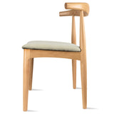 2xhome Mid Century Modern Farrmhouse Solid Wood Wooden Dining Chairs with Cane Back Begie Cushion Padded Seat for Kitchen Bedroom Commerical Natural Beige, Single, Set of 1 2xhome