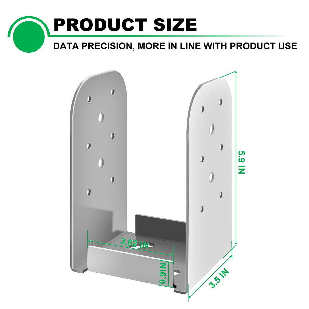 Andorm 6 Pack 4 x 4 Post Anchor Base, Adjustable Stainless Steel 4x4 Post Bracket for Concrete Wood Deck (Inner Size 3.5x3.5) with Screws and Nuts Andorm