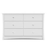 Storkcraft Crescent 6 Drawer Double Dresser (White) – GREENGUARD Gold Certified, Kids Dresser Drawer Organizer For Nursery, Chest of Drawers Storkcraft