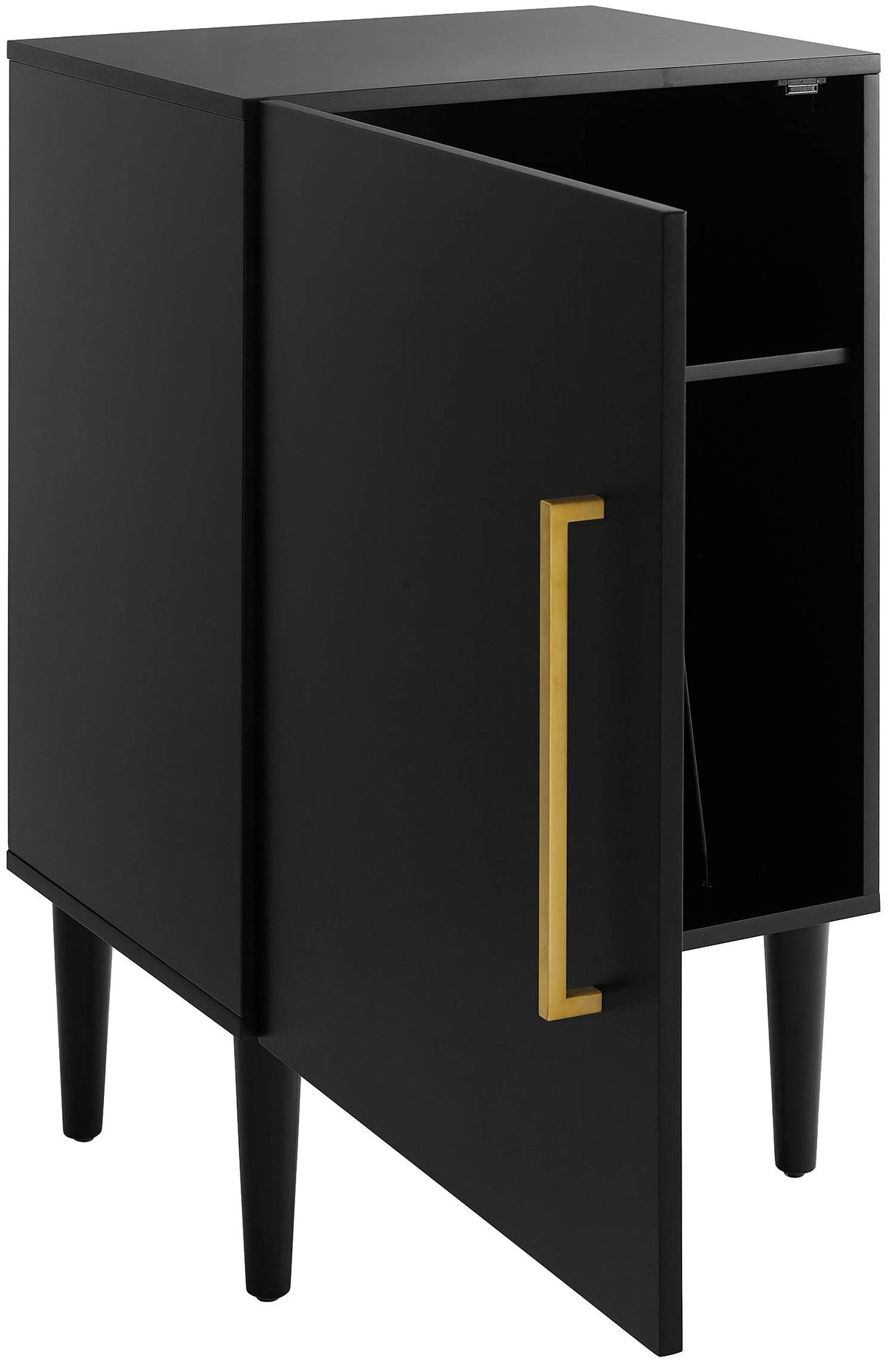 Crosley Furniture Everett Record Player Stand with Storage for Vinyl Records, Matte Black Crosley Furniture